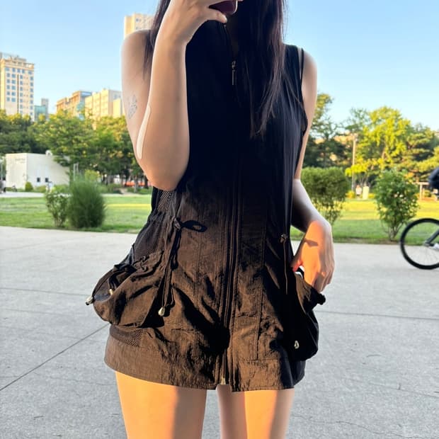 빈티지 펌킨 조끼 원피스