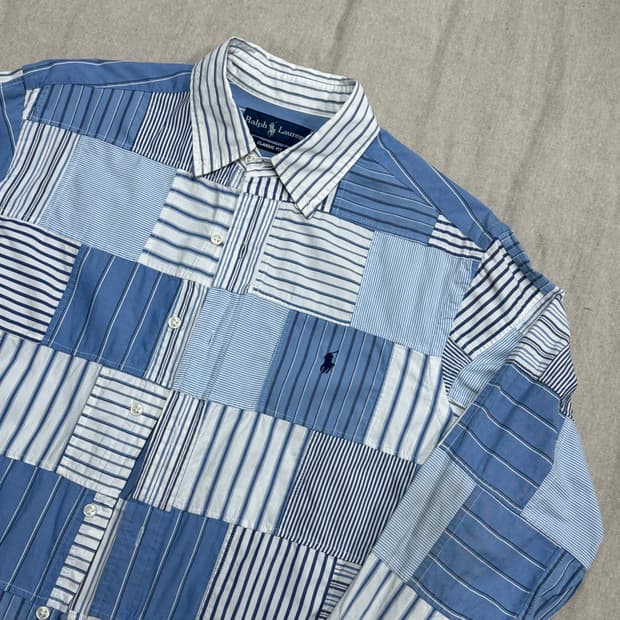 폴로랄프로렌 빈티지 클래식 패치워크 셔츠 M