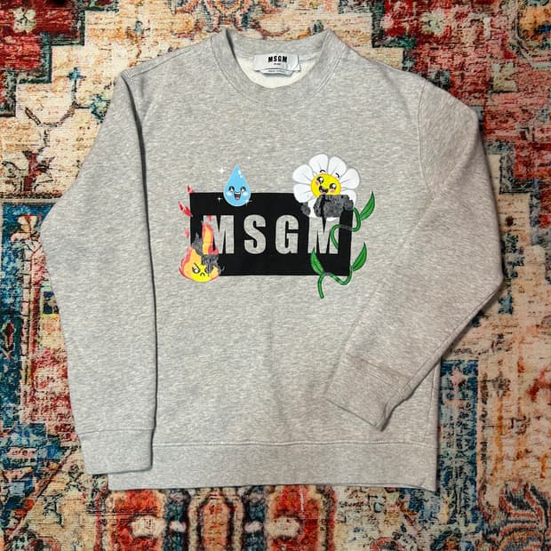 [M] MSGM 카툰 이모지 프린팅 맨투맨