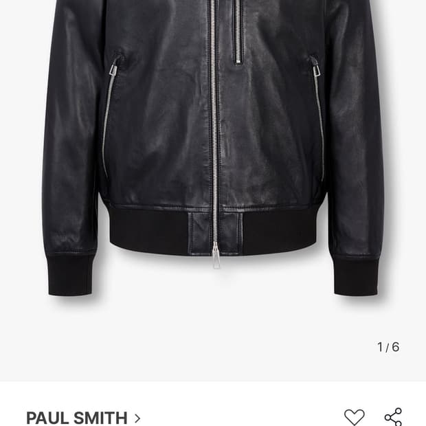 폴스미스 립 트리밍 레더 봄버자켓