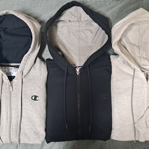 챔피온 후드집업 3종 (그레이 블랙 화이트)