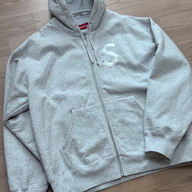 [L, 교환O]슈프림 S로고 후드 집업 헤더 그레이 25fw