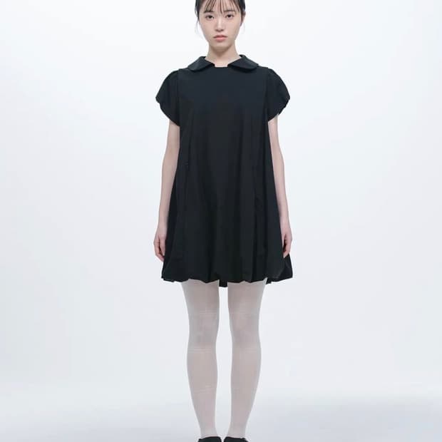 오헤시오 벌룬 미니 드레스 블랙