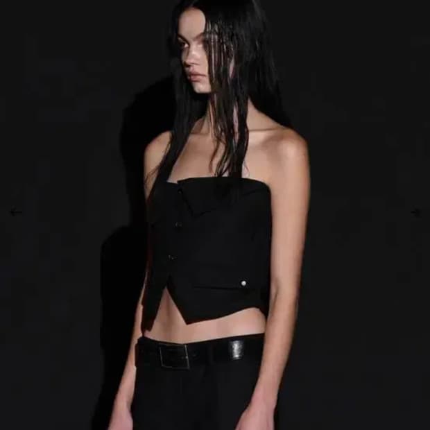 보헤미안서울 Folded button bustier top 뷔스티에 탑