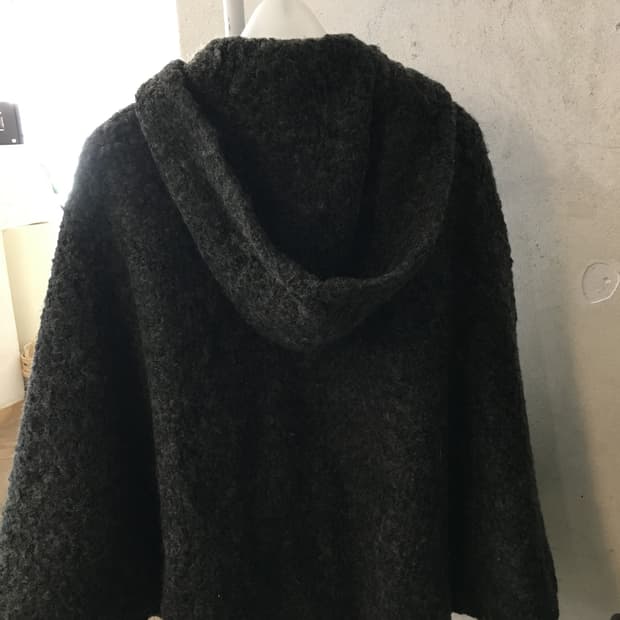 빈티지 케이프 떡볶이 코트 후드 하프코트 사와코