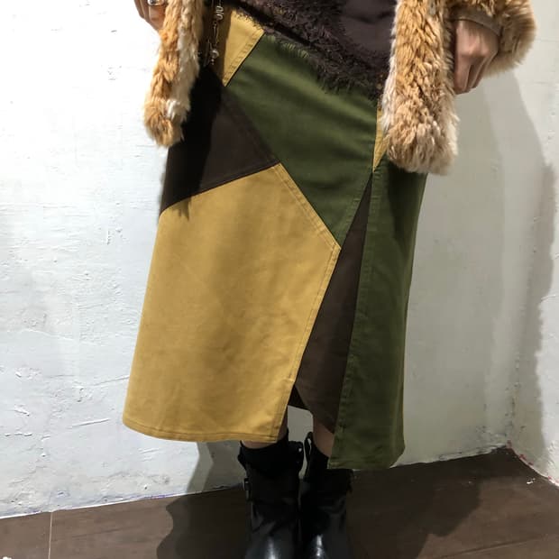 Color Block Midi Skirt