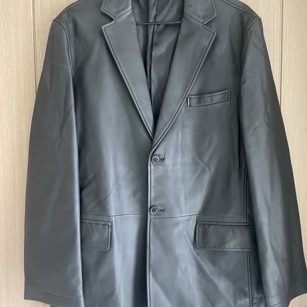 PAT 양가죽 블랙 클래식 레더 블레이저