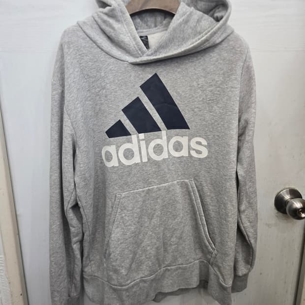 105,XL)) adidas 아디다스 후드티셔츠! 그레이 색상!