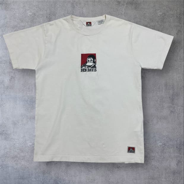 벤 데이비스 박스 센터 로고 화이트 반팔티