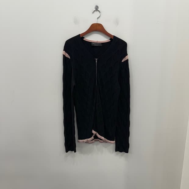 COMME des GARCONS HOMME 100 울소재 집업 니트 가디