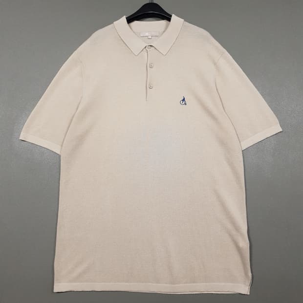빈폴 신형 21ss 솔리드 피케 칼라 반팔 니트 폴로 셔츠 베이지 100