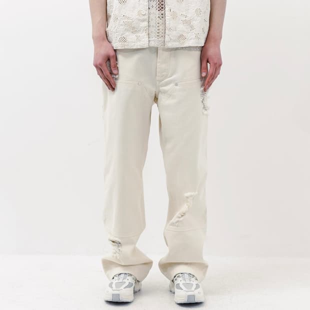 etudes paris ripped quarter 데님 더블니 48