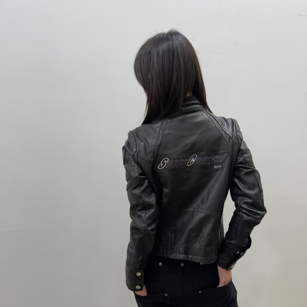 EXR 레더 플랩커버 바이커자켓