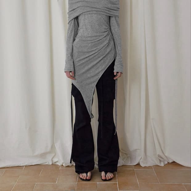 보헴서 TWO-WAY OFFSHOULDER TOP LIGHT GRAY