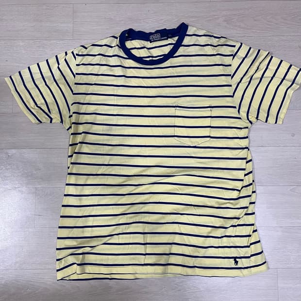 Old PRL 90s 폴로 보더 스트라이프 티셔츠