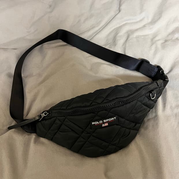 폴로 스포츠 크로스백 웨이스트백 벨트백 퀄팅 검정