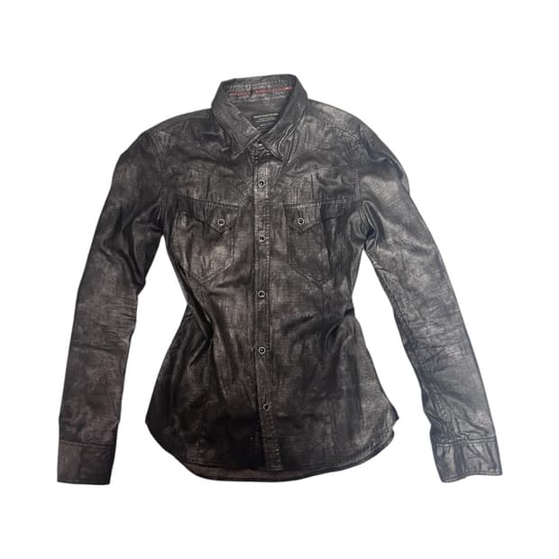 Python leather shirt