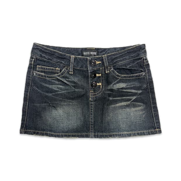 빈티지 ROTE ROSE 로우라이즈 데님 미니 스커트