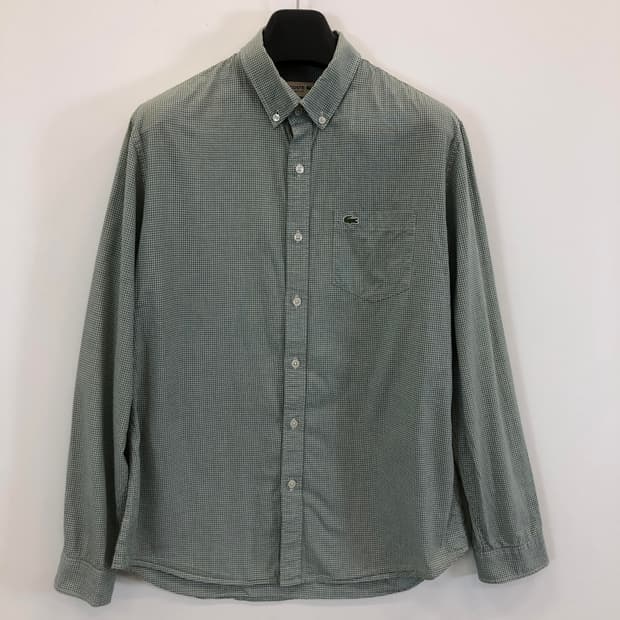라코스테 패치로고 깅엄셔츠 105