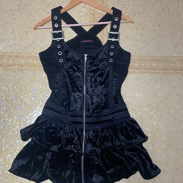 [새상품] 알곤퀸 데스노트 미사깔 벨벳 캉캉 맬빵 원피스