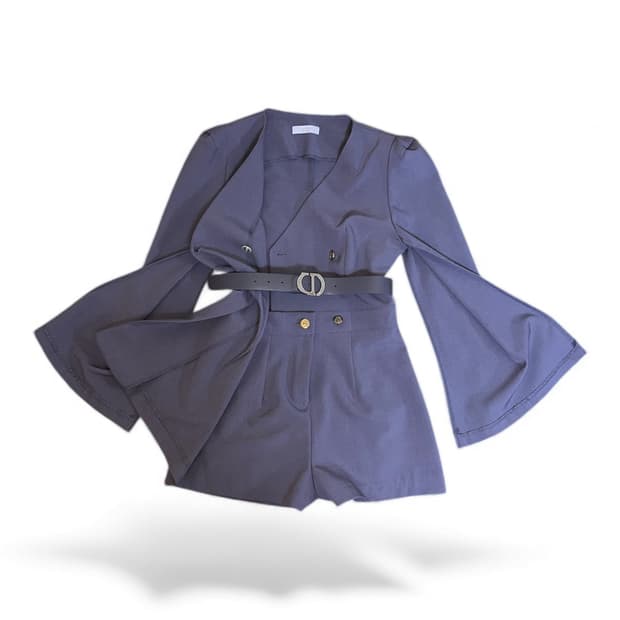 벨 슬리브 자켓 점프수트