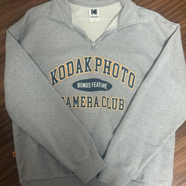 코닥 반집업 맨투맨 멜란지그레이