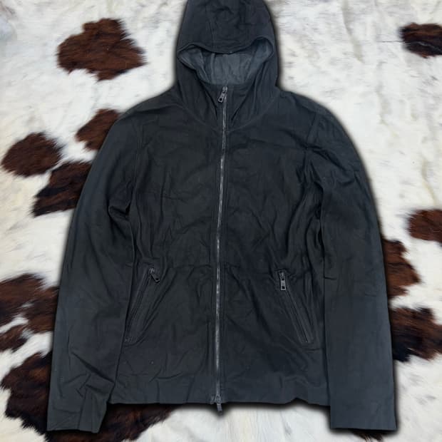 Giorgio brato 씬 램 레더 후드 자켓