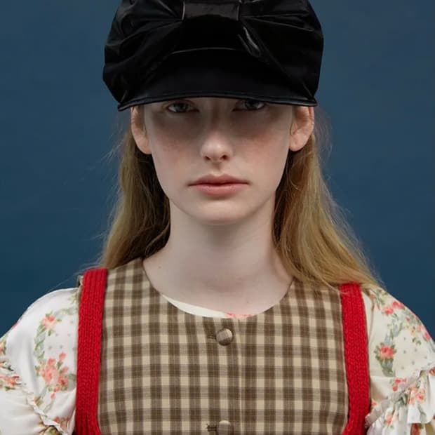 새상품)어썸니즈 벨보이 캡 리본 블랙