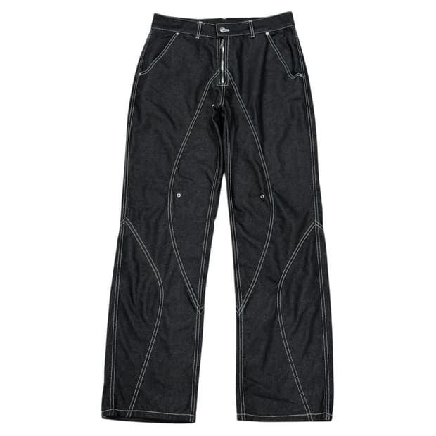 51퍼센트 터널 라이닝 트라우저 데님 팬츠 바지 블랙 L