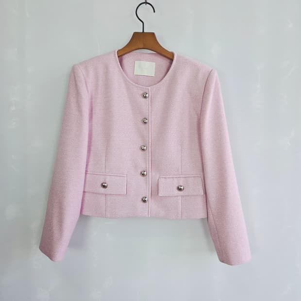 [LE BLANC] 르블랑 트위드 크롭 자켓 핑크 여성 프리사이즈 