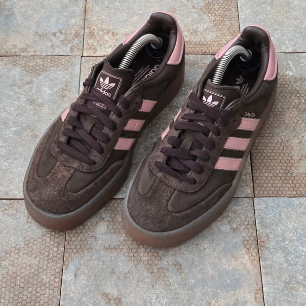 (240)아디다스 삼바 브라운 핑크