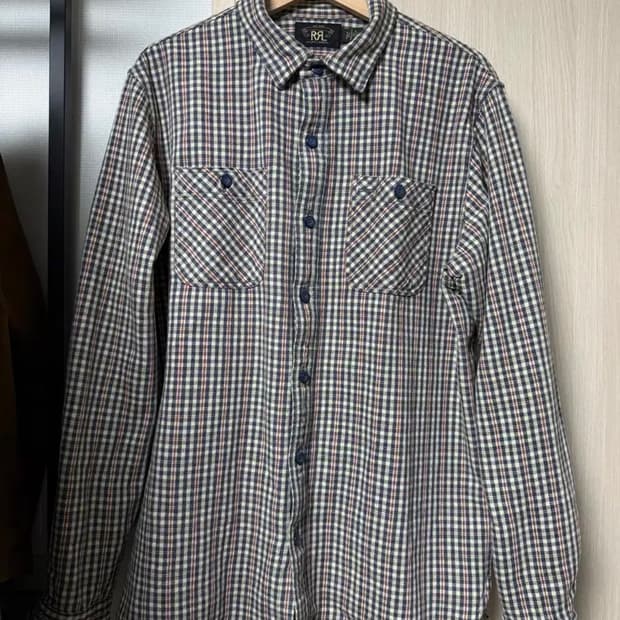 [L] RRL 더블알엘 파렐 체크 코튼 셔츠