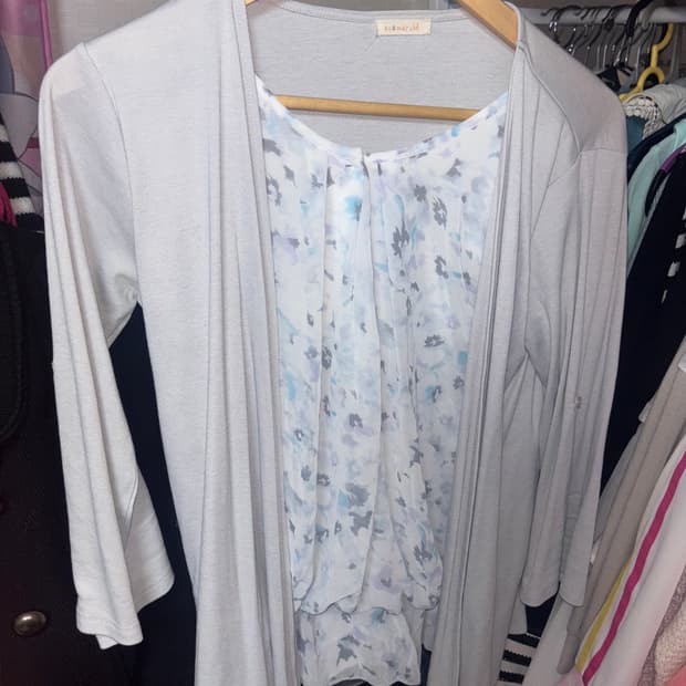 잔꽃 블라우스 가디건 여리 빈티지 모리걸 하구미 러블리