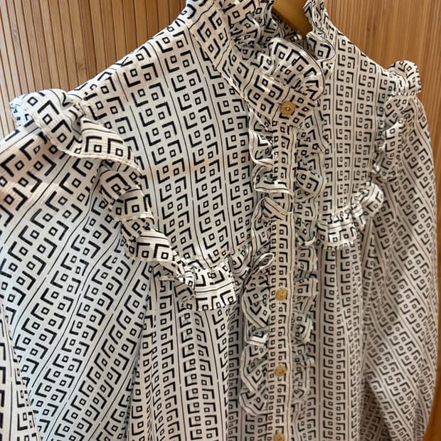 80s Bien Bouge Frill Pattern Blouse