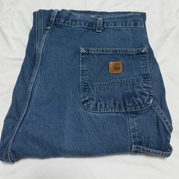 빅사이즈 칼하트 데님 싱글니팬츠 택뜯김