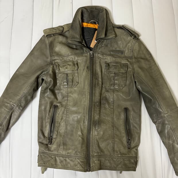 Superdry vintage cowhide leather jacket