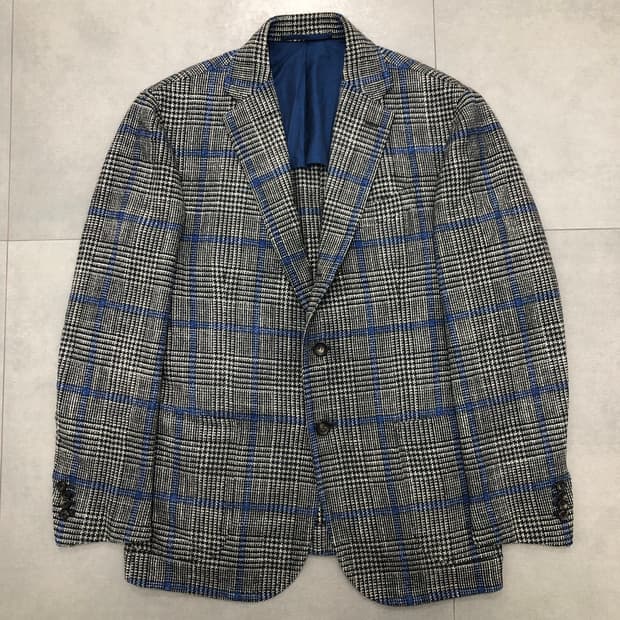 스틸레라티노 이태리 울 실크 글렌체크 트위드 자켓 50