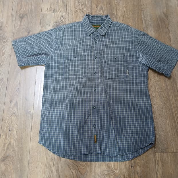 팀버랜드 체크 반팔 셔츠