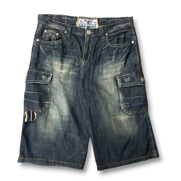 (36) 비브레이커스 빈티지 워싱 투포켓 데님 하프팬츠