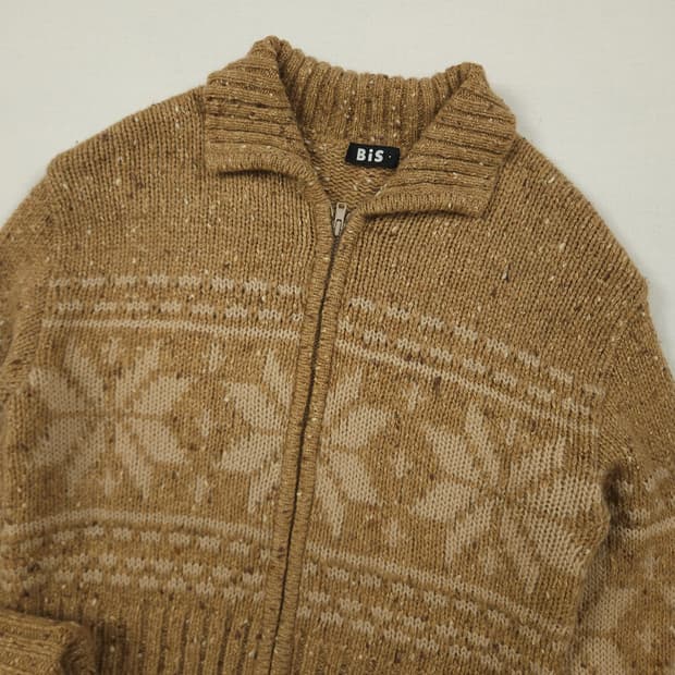 (여성L) 캐나다 코위찬 집업니트 눈꽃패턴