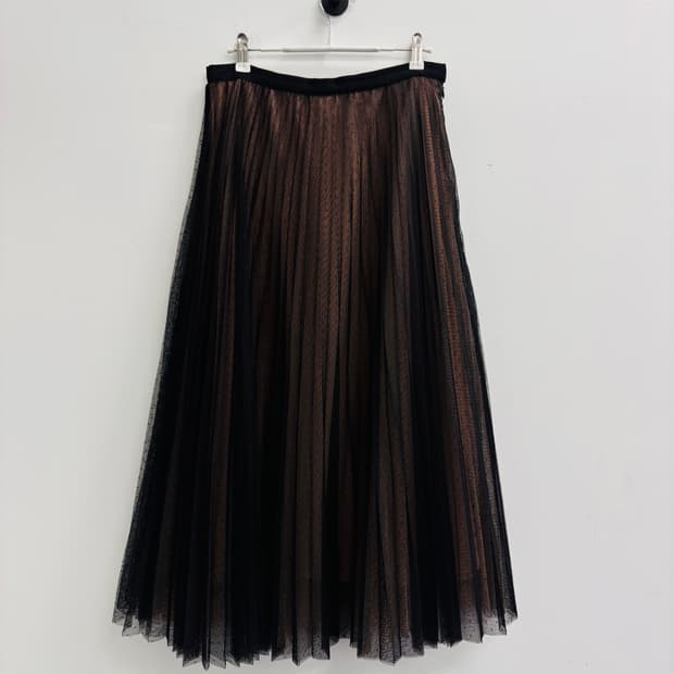 오르(ORR) 티어드 튤 매쉬 롱 스커트 블랙