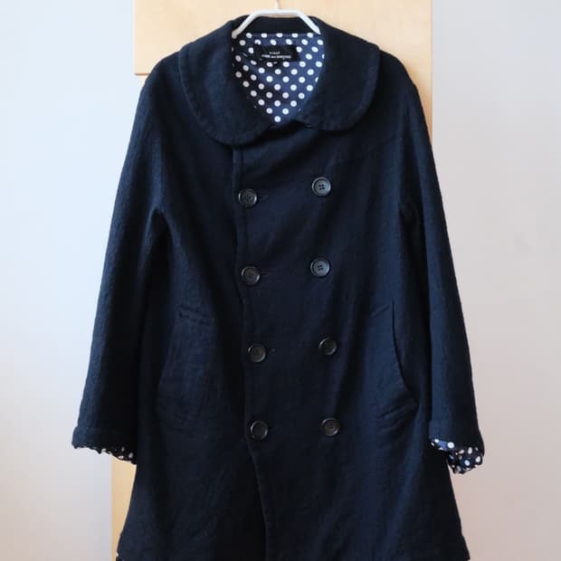  2015 Round Collar Boiled Wool coat