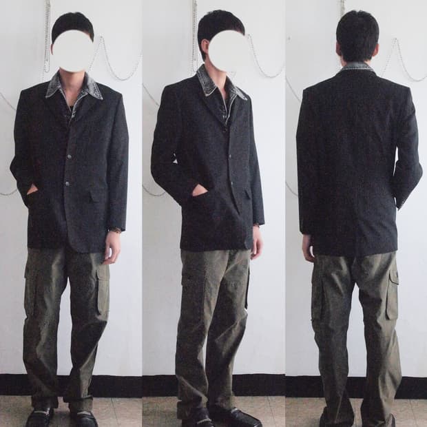 cdgh deux 3버튼 스트라이프 블레이져