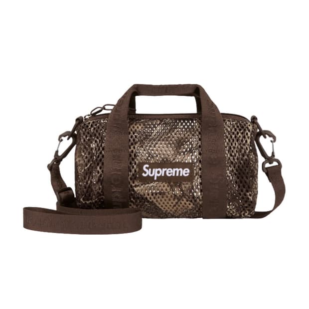 슈프림 25ss 메쉬 더플백 트루팀버 카나티 카모