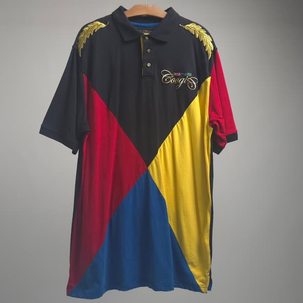 COOGI 쿠지 정품 금사 자수 반팔 티셔츠 빅사이즈 힙합 카라티 110