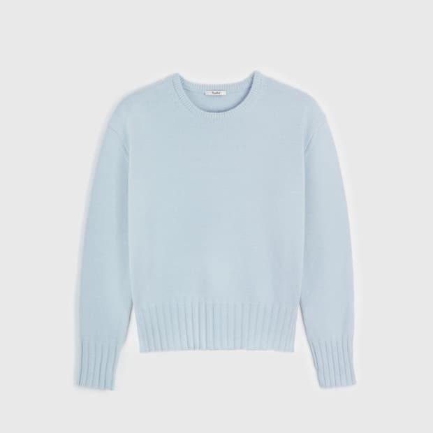 새상품 타일레 카멜 울 클래식 니트 스웨터 블루 1사이즈