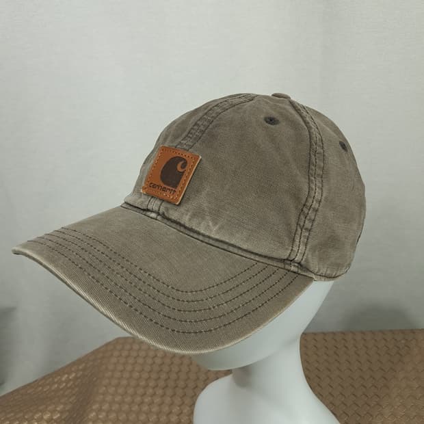 칼하트 오데사 샌드스톤 워시드 코튼 레더 패치 볼캡 P2023