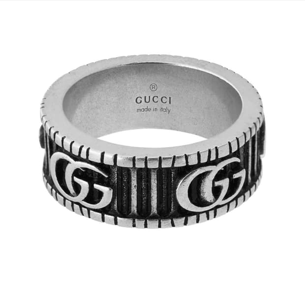 구찌 더블 G 링 실버 15호