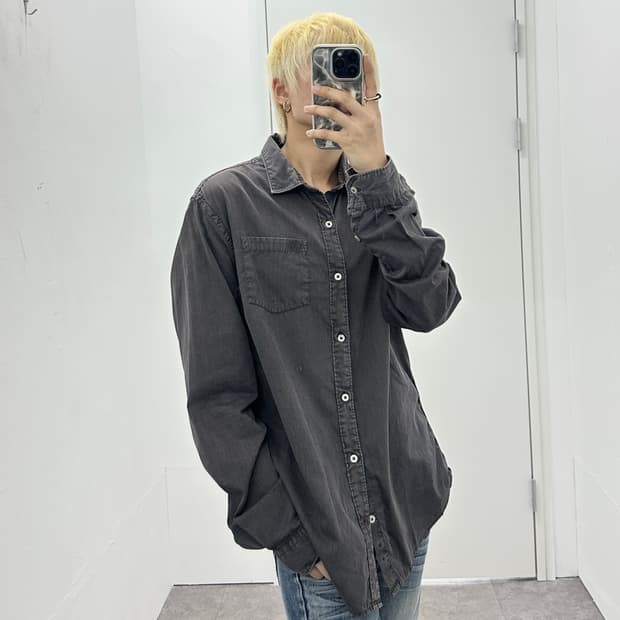Napapijri washed brown side detail shirt