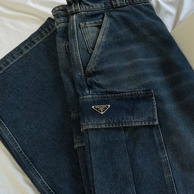 [국내 매장] 프라다 로고 데님 팬츠 (인보이스⭕️)